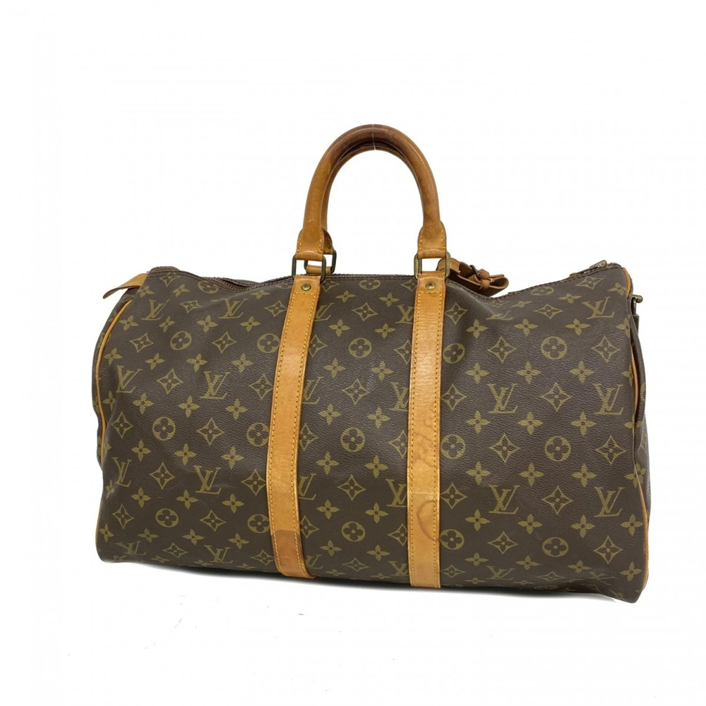 LOUIS VUITTON Authentic Brown Monogram Keepall 45 Boston Bag